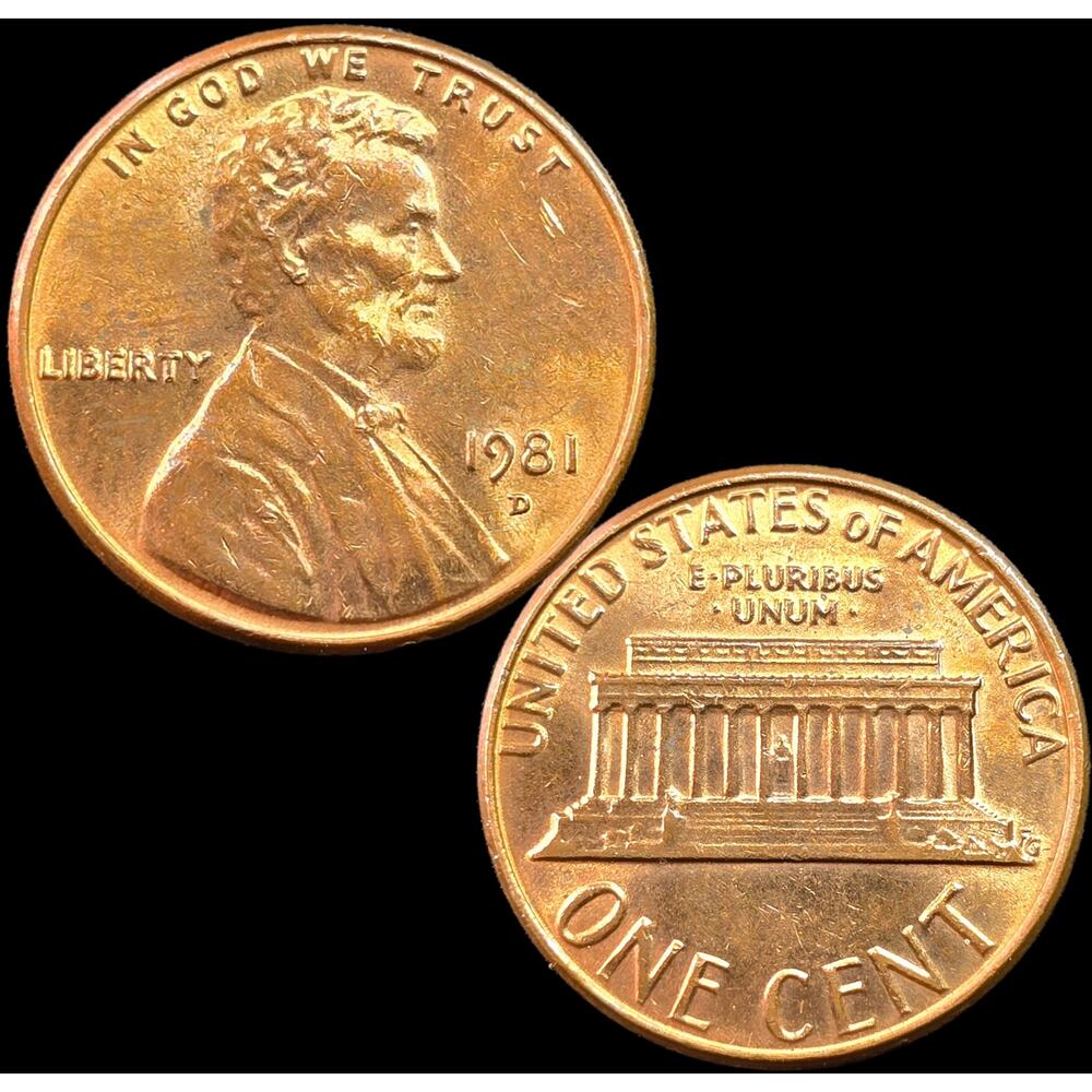 Pny.10
1981 D Doubled Die Obverse Lincoln Memorial Cent Penny Error Coin READ